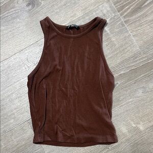 SHEIN Chocolate Ribbed Tank Top